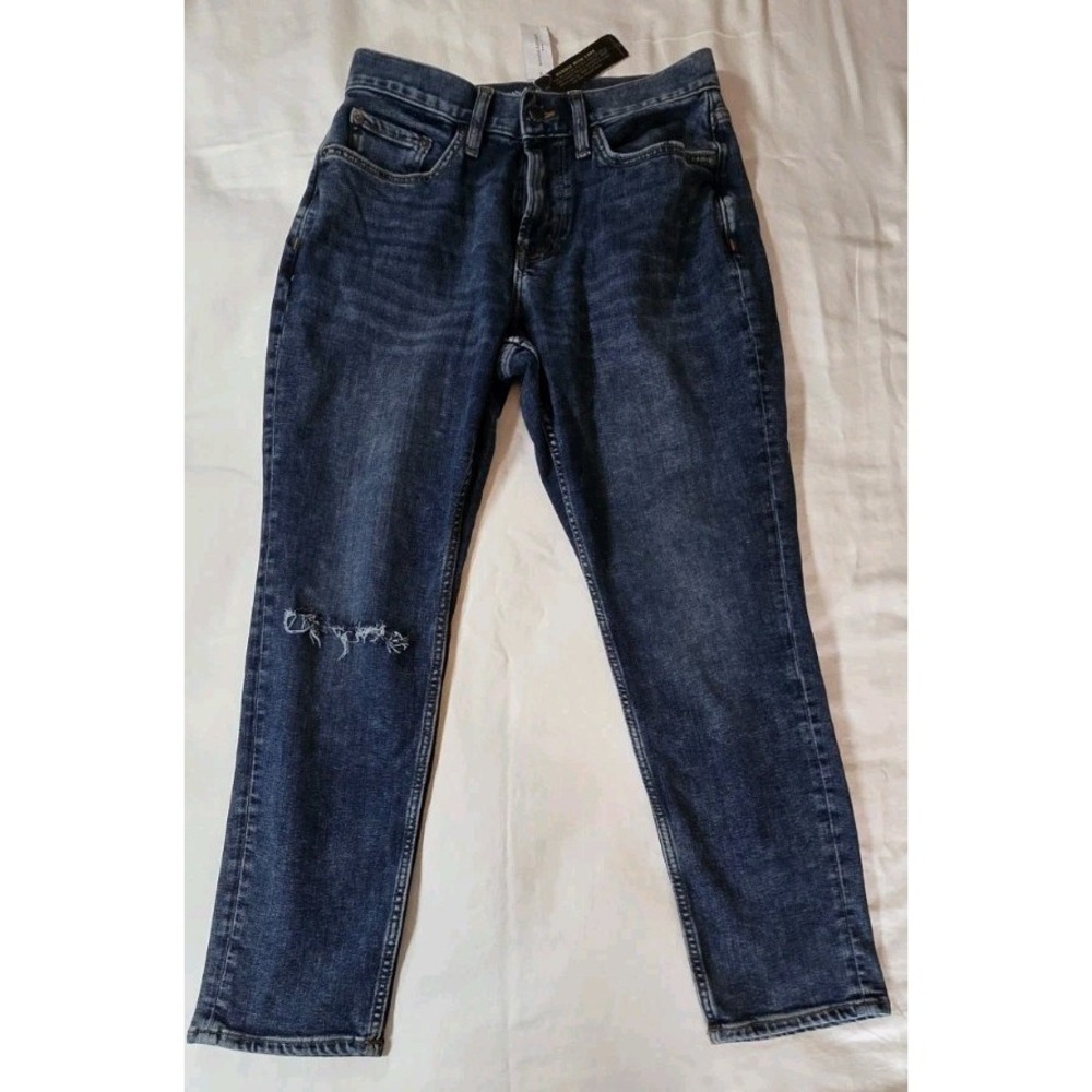 NWT Banana Republic Travel Jean Athletic‎ Fit Men's 28x28 Dark Wash Distressed